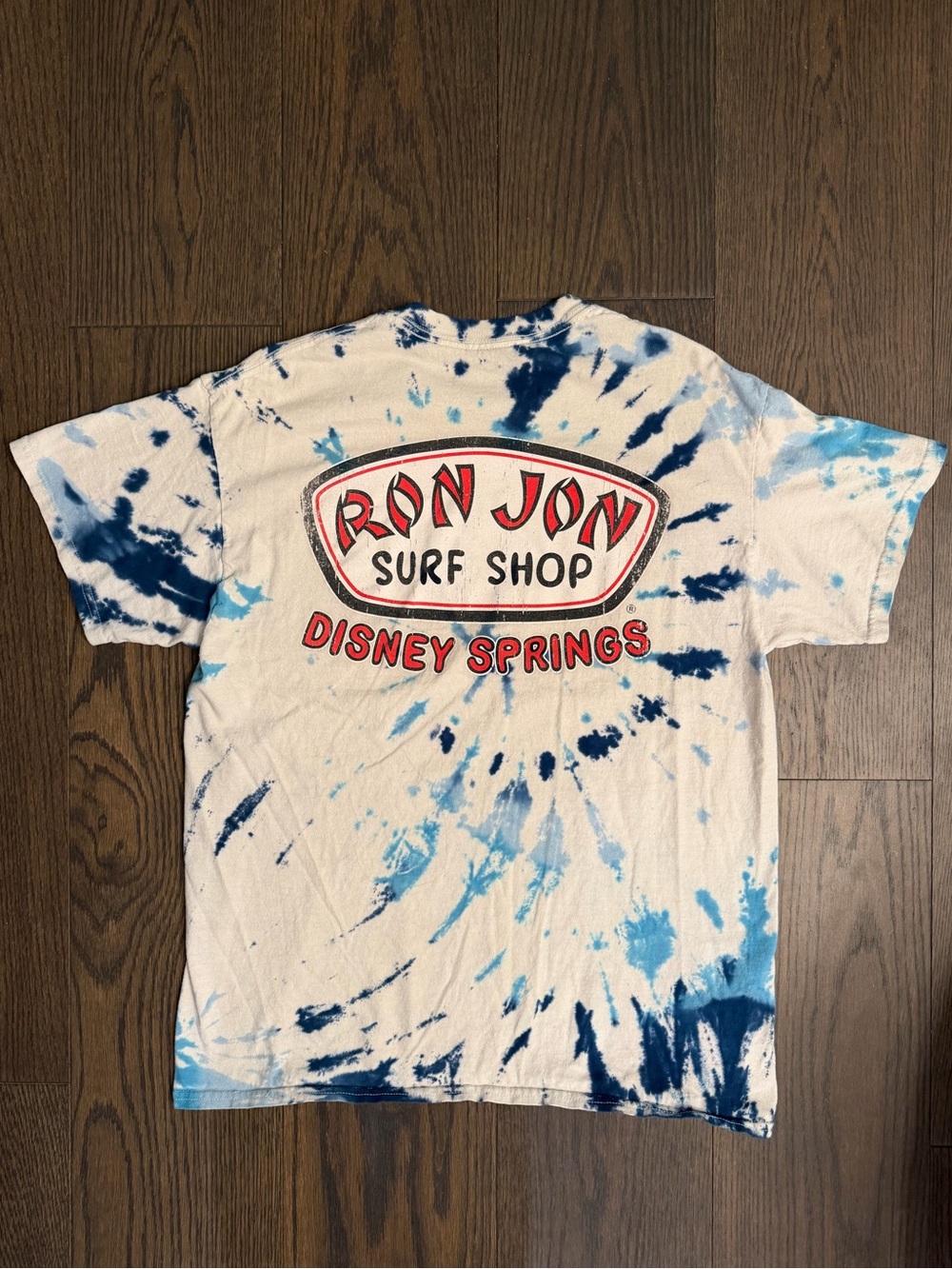 Ron Jon Surf Shop Shirt Mens Large White Blue Tie Dye Disney Springs Florida